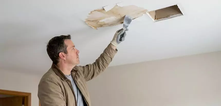 Ceiling Water Stain and Drywall Repair in Morrow